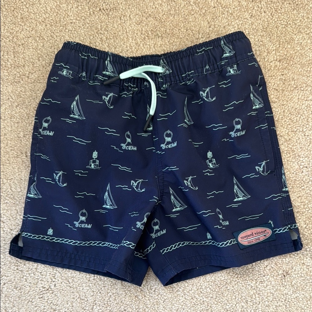 Vineyard Vines Blue Swim Trunks Nautical Print